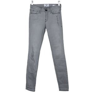 Frame Size 26 Le Skinny De Jeanne Distressed Jeans Ripe Grey Cotton Modal